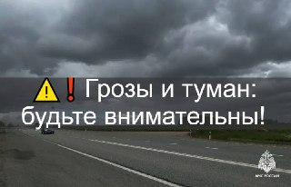 Предупреждение о грозах и тумане в Удмуртии 1 августа 2026 года